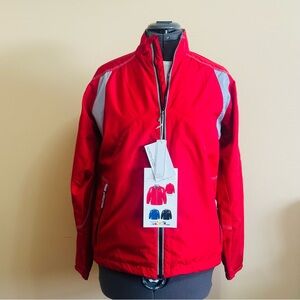 NWT North End Jacket Youth Black Red Full Zip Long Sleeve Lightweight Mesh